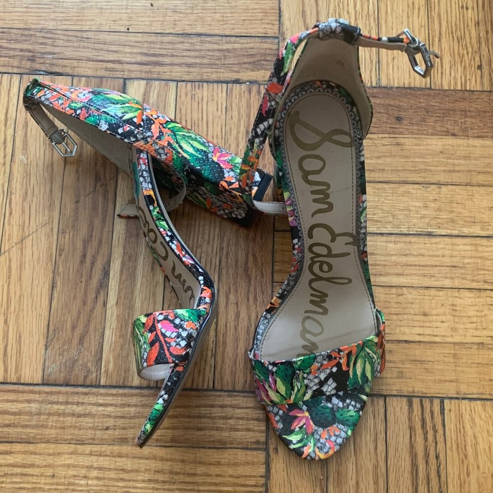 Sam Edelman Print (Tropical / Floral) Block Heel
